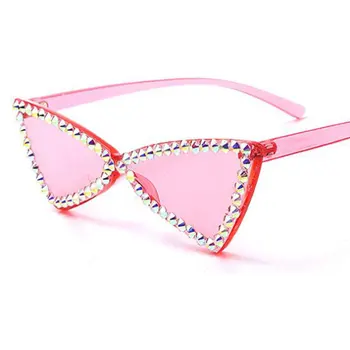 Rózsaszín Háromszög Gyémánt Napszemüveg, női Divat, Műanyag Keret nélküli Árnyalatok Kicsi, Nap Szemüveg Női Candy Színek Szemüveg UV400