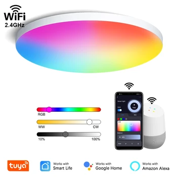 Okos Tuya WiFi 40W RGB Led Mennyezeti Lámpa Szabályozható Led Spot Lámpa Szabályozható Felületre Szerelt Beépíthető Munka Alexa, a Google Haza