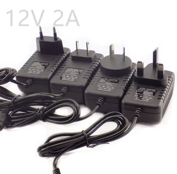 12V 24W EU-US Plug Vezető Adapter AC110V 220V DC 12V 2A 5.5*2.1 mm-es LED Tápegység LED Szalag Világítás Transzformátor Adapter