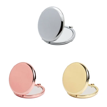 Klasszikus Pocket Tükör Nagyítás Kompakt Utazási Smink Tükör Ezüst/Arany Hordozható, Összecsukható, Kézi Tükör