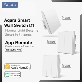 2020-ra az Új Aqara Fali Kapcsoló D1 ZigBee Intelligens Lámpa Távirányító Tűz/Nulla vonal Fali Kapcsoló Dolgozik Mijia App Az Apple Homekit