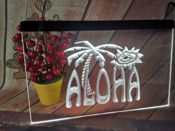 Aloha Pálmafa Enseigne Lumineuse Neon felirat LED Fali Lámpa Fali Dekor Fény neonreklám Hálószoba Bár Karácsonyi Esküvő Party
