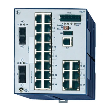 Hirschmann RS20-2400M2M2SDAEHC/HH Kompakt Sikerült Ipari DIN Sín Ethernet Kapcsoló