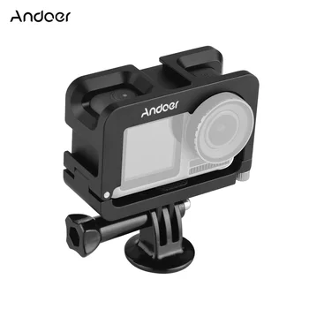 Andoer Fém Kamera Ketrec Kompatibilis OSMO AKCIÓ Vlogging Forgatás esetén, 1/4 inch Csavar Kapcsolódási pontok