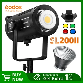 Godox SL200II SL-200W II LED Videó Fény 200W Bowens Mount Nappal Kiegyensúlyozott 5600K 2.4 G Wireless X Rendszer, élő Interjú