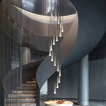 Csillárok, Modern Stúdió Eső StaircaseNordic Egyszerű Beltéri Világítás Új, Kreatív Design, Bár Sziget Lógó Medál Fény Lámpa