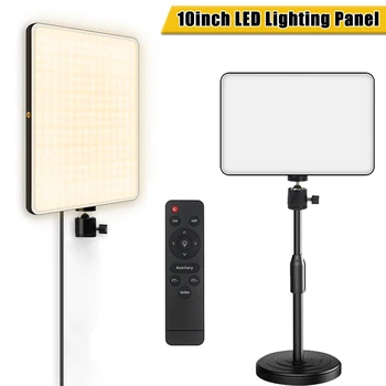 10inch LED Világítás, Panel Hosszú Kar Birtokosa 2700K-5700K Fotózás Fény Távirányító Live Stream Videó Fotó Lámpa