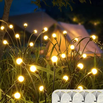 Napelemes LED Kültéri Vízálló Kert, Napfény Powered Táj Fények Firefly Kerti Világítás Kerti Kerti Dekoráció Napelemes Lámpa