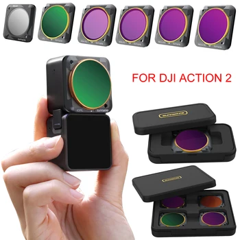 A DJI Akció 2 Kamera Szűrő Optikai Üveg Lencse CPL MCUV ND NDPL Szűrők DJI Akció 2 Tartozékok Mágneses Objektív Szűrő Beállítás