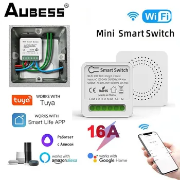 16A Wifi Smart Switch Intelligens Otthon Fény Kapcsoló Modul, 2-utas Ellenőrzési Munka Tuya Intelligens Élet Alexa Alice Google Haza Kapcsoló