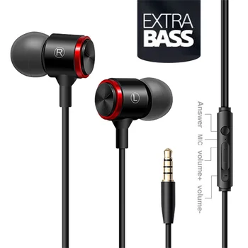 Vezetékes 3,5 mm-es In-ear Nehéz Bass Sound Fülhallgató Sport, Zene, Fülhallgató Mikrofon Univerzális Telefon, MP3 Lejátszó