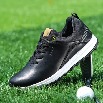 Mens Golf Cipők Szabadtéri Sportok Fű Csúszásgátló Kiváló minőségű Cipők Profi Golfozók Alkalmi Golf Sportos Férfi Cipők