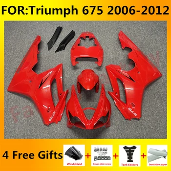 Motoros ABS Burkolat, Kit Illik a Triumph Daytona 675 675R 2006 2007 2008 2009 2010 2011 2012 Karosszéria spoiler szett, vörös