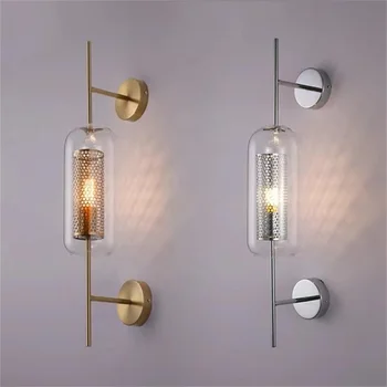 Modern hálószoba üveg, fali lámpa Északi kreatív nappali fény luxus retro éjjeli dekoráció nappali lámpa