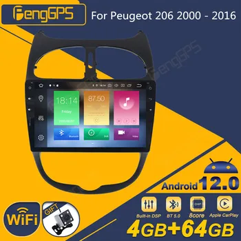 Peugeot 206 2000 - 2016 Android autórádió 2Din Sztereó Receiver Autoradio Multimédia DVD Lejátszó GPS Navigációs fejegység Képernyő