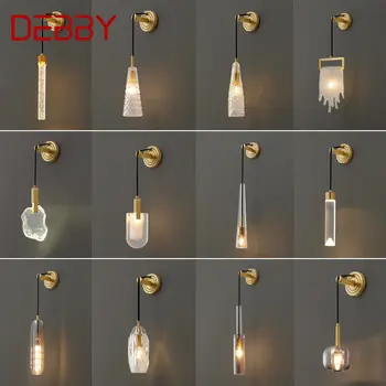 DEBBY Északi Fal LED Lámpa Modern Luxus Vintage Kristály Réz Falikarok Fény Dekoráció az Otthoni Nappali, Hálószoba, Folyosó