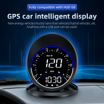 G6 GPS Autó MPH KMH HUD Sebességmérő Head Up Display Hibrid Járművek Automatikus Sebesség Riasztás Projektor Gps Autó