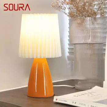 SOURA Modern asztali Lámpa LED-es Kerámia Kreatív Narancssárga asztali Lámpa Dekoráció Az Otthoni Nappali, Hálószoba Éjjeli
