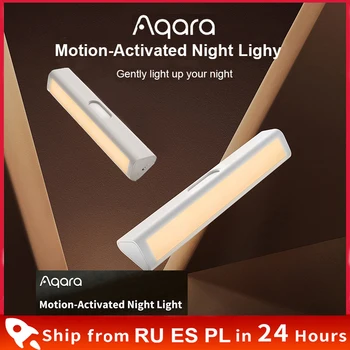 Aqara mozgásérzékelős Éjszakai Fény Lámpa Okos Emberi Test fényérzékelő Tompítása 3200K Éjszakai Fény Hálószoba Szekrény