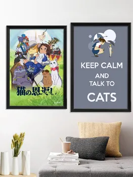 A Macska Visszatér Miyazaki Mély Kék Tengeren Japanses Rajzfilm Anime Poszter Szoba Művészeti Selyem Haza Ajándék Fali Stiker Nyomatok Dekoráció