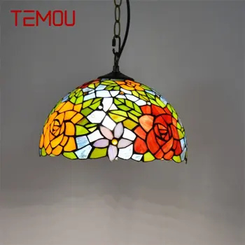 TEMOU Tiffany Medál Fény Modern LED Színes Lámpa, Lámpatestek, Dekoratív Otthon Élő Étkező