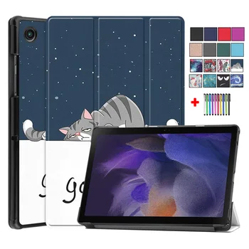 SM-X200 X205 Tabletta Caqa Samsung Galaxy Tab A8 8 2021 Esetben 10.5 hüvelyk Flip Tri-Fold Shell Samsung Tab A8 10.5 Fedezze Toll