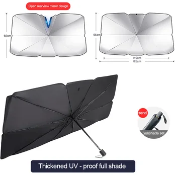 Első Szélvédőn Napernyő, Összecsukható Esernyő, Automatikus Anti-UV Nap Árnyékban Napernyő Esernyő Írja be a Kocsi ablakán Nyáron napvédő