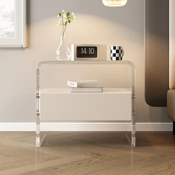Akril éjjeliszekrényen modern minimalista internet híresség fény luxus villa hálószoba minimalista lebegő ágy tervező tárolási s
