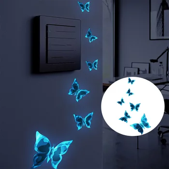 3D Pillangó Fali Matricák Művészeti Matrica Haza Szoba DIY Dekoráció Gyerekek Dekoráció 1 Állítsa Világít A Sötétben lakberendezés Tartozékok 2023 Új