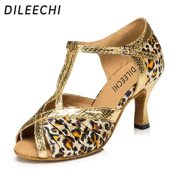 DILEECHI Női Latin tánc cipő felnőtt a magas sarkú tánc cipő társastánc cipő puha tér tánc cipő talp