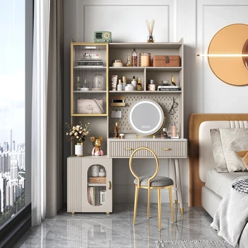 Luxus szekrény, tároló szekrény, modern, egyszerű, hálószoba, smink asztal, 2022 új stílus, jó értelemben