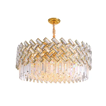 Luxus Crystal LED Csillárok 80cm Kerek Nappali Étkező Hálószoba lakberendezési Lámpák Modern Lógó Lámpa Meleg fehér Izzó