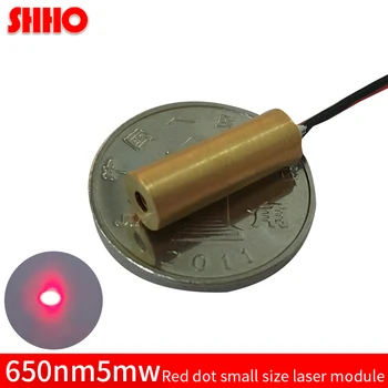 650nm 5mw Red dot lézer modul piros fény elől, átmérő 5mm mini réz fej gyártási helye 3V APC vezető ipari osztály