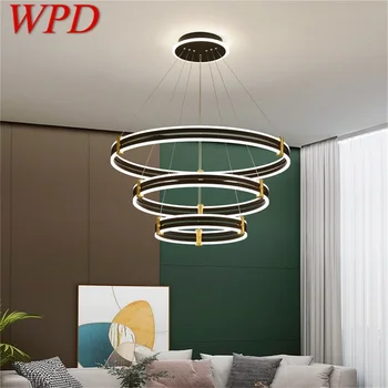 WPD Északi függesztett Lámpák Modern Fekete Luxus Kerek LED lámpa, Lámpa Otthoni Dekoráció