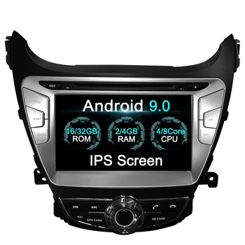 4+32GB RAM Android 9.0 Autós DVD-GPS-Navigációs Multimédia Lejátszó, autóhifi HYUNDAI Elantra 2011 2012 2013 Rádiós Fejegység