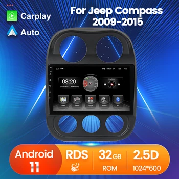 Android 11 Auto Autó, Videó Lejátszó Carplay A JEEP Compass Hazafi 2009 2010 2011-2016 Sztereó Rádió, GPS, Wifi, BT, FM-RDS