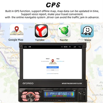 Automatikus Behúzható Képernyő Autó Multimédia Lejátszó Intelligens Hang MP5 1 DIN 7