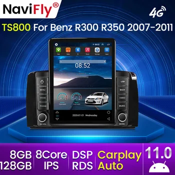 128G Android 11 autórádió GPS Navigációs Multimédia Sztereó A Mercedes-Benz R-Osztály W251 R300 DSP RDS Carplay Auto WIFI 4G LTE