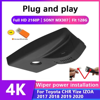 4K-s full hd 2160P Könnyen telepíthető Autó DVR wifi Videó Felvevő Kamera Kamera A Toyota CHR Yize IZOA 2017 2018 2019 2020