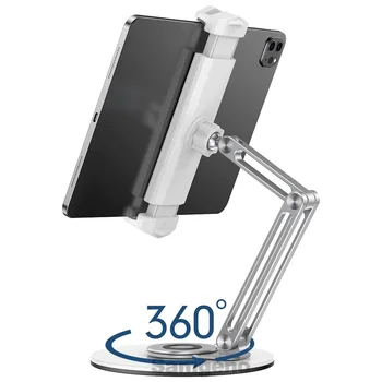 360° - ban Forgatható Tablet Állvány Asztal, Stabil, Tablet, Mobiltelefon tartó Heavy Metal Bázis, Állítható & Összecsukható