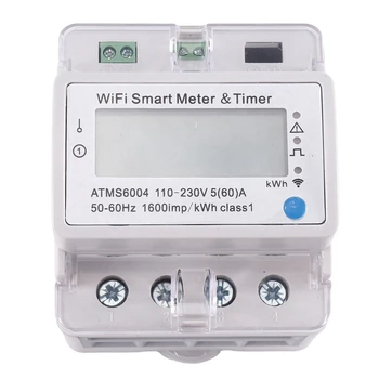 ATMS6004 Din Sín WIFI Smart Mérő hőmennyiségmérő Wifi Smart Meter az Intelligens Időzítő 4P Tuya WIFI Távirányító Méter