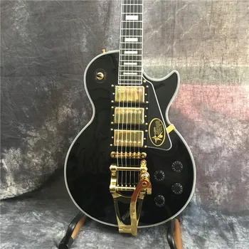 Új, suneye fekete LP elektromos gitár vibrato jazz-rock örökség klasszikus arany hardver. Ingyenes szállítás