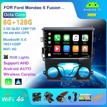 Autórádió Ford Mondeo 5 Fusion 2012 2013 2014 GPS Navigációs 4G WIFI Carplay Android 13 Lejátszó DVD 2 Din