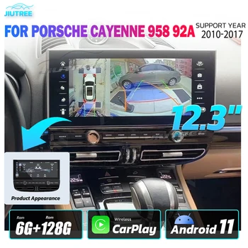 12.3 hüvelyk Android11 Porsche Cayenne 958 92A 2011-2017 Autó GPS Navigációs Multimédia Lejátszó 6+128G Fejegység Auto Rádió