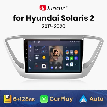 Junsun V1 AI Hang Vezeték nélküli CarPlay Android Auto Rádió Hyundai Solaris 2 Verna 2017-2020 4G Autós Multimédia GPS 2din