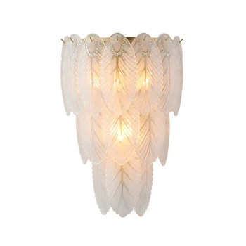 Kézzel Készített Levél Üveg, Fali Lámpa Otthoni Hotel Kreatív Design Lámpatestek Egyszerű ágy melletti Falra Meleg Fehér AC90-260V