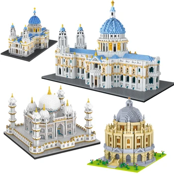 Mirco Street View Taj Mahal Palace Modell építőkövei MOC Híres Oxford Építészet, Dekoráció Tégla Fiúk Gyerek Játékok, Ajándékok