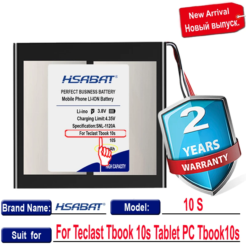 HSABAT 10000mAh Akkumulátor Teclast Tbook 10-es Tablet PC Tbook10s 5 sor+Csatlakozó