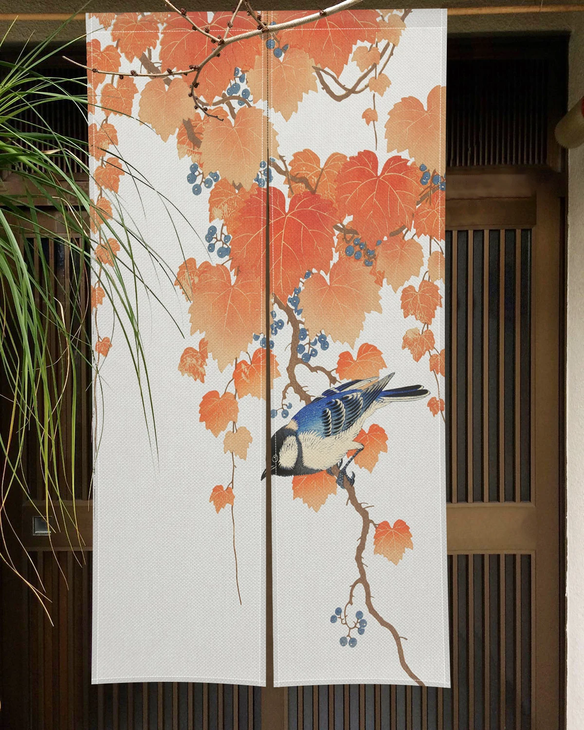 Hagyományos Kínai Virág Madarak Ajtó Függöny Japán Noren Ajtó Függöny Tusfestészet Nyomtatás Konyha Partíció Függöny