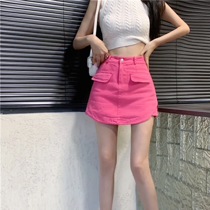 Szexi Mini Szoknya Nő Szilárd 2022 Nyári Szabálytalan Egy Sort, Magas Derék Koreai Divat Streetwear Női Szoknyák, Alkalmi